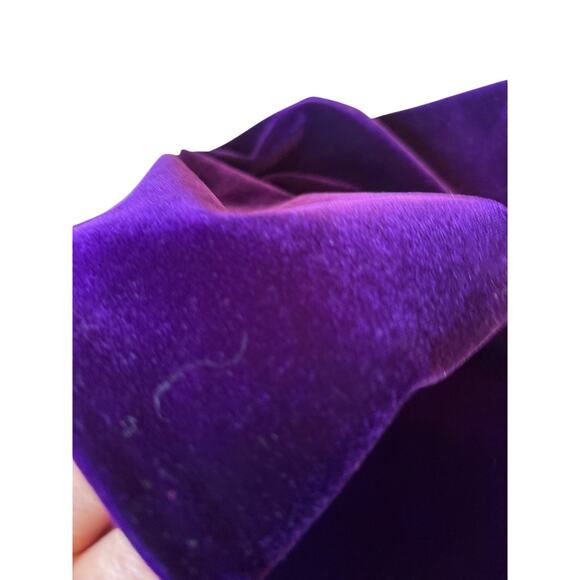 Vintage Purple Velvet Long Sleeve Mini Dress 16 - Picture 3 of 4